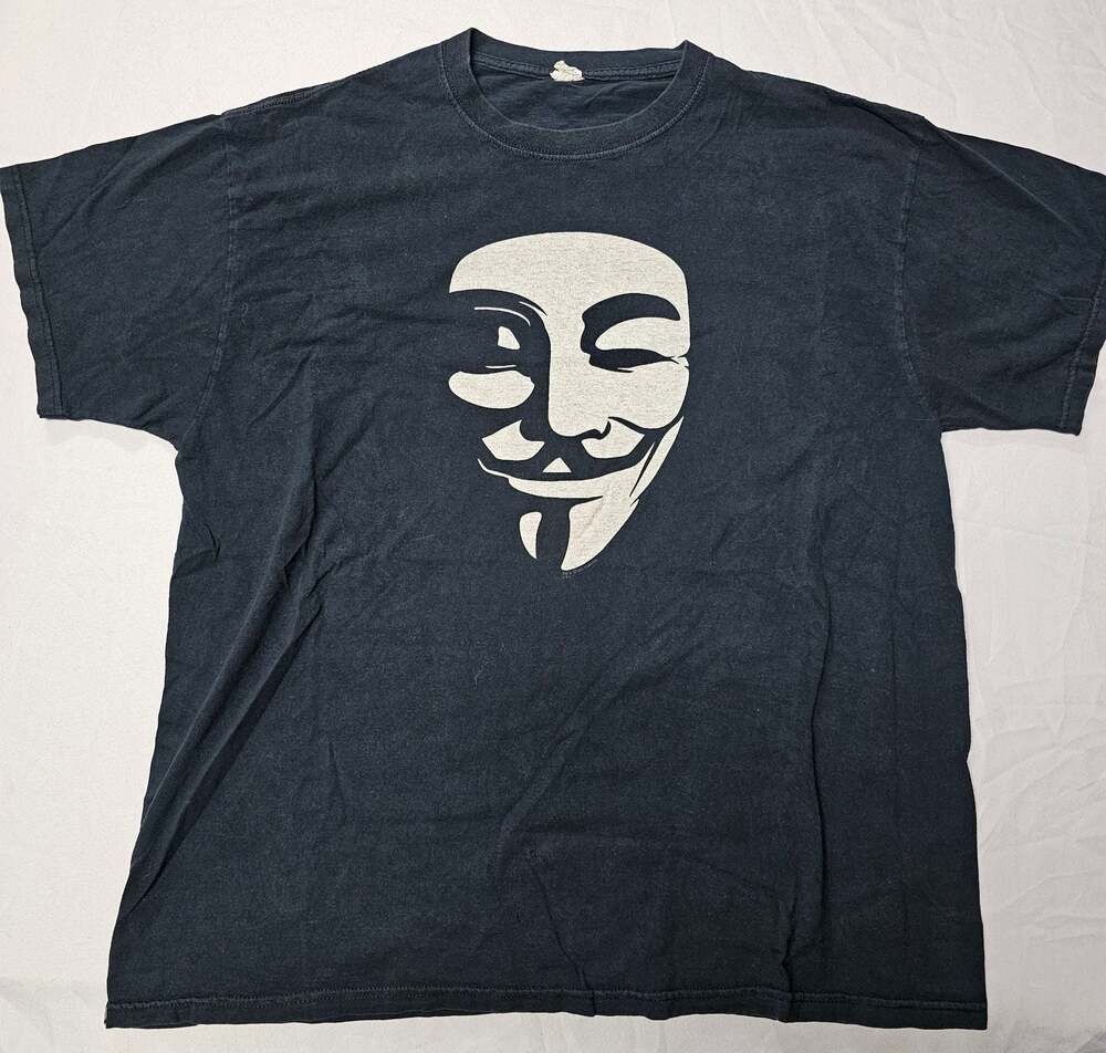 V for Vendetta Guy Fawkes Mask Movie Promo Black T-Shirt